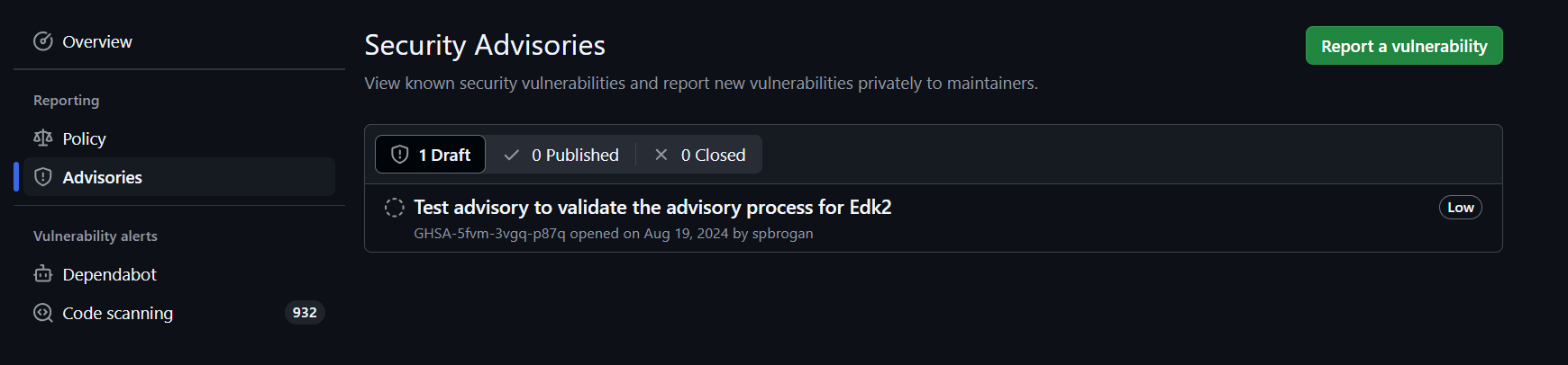 Report a Vulnerability